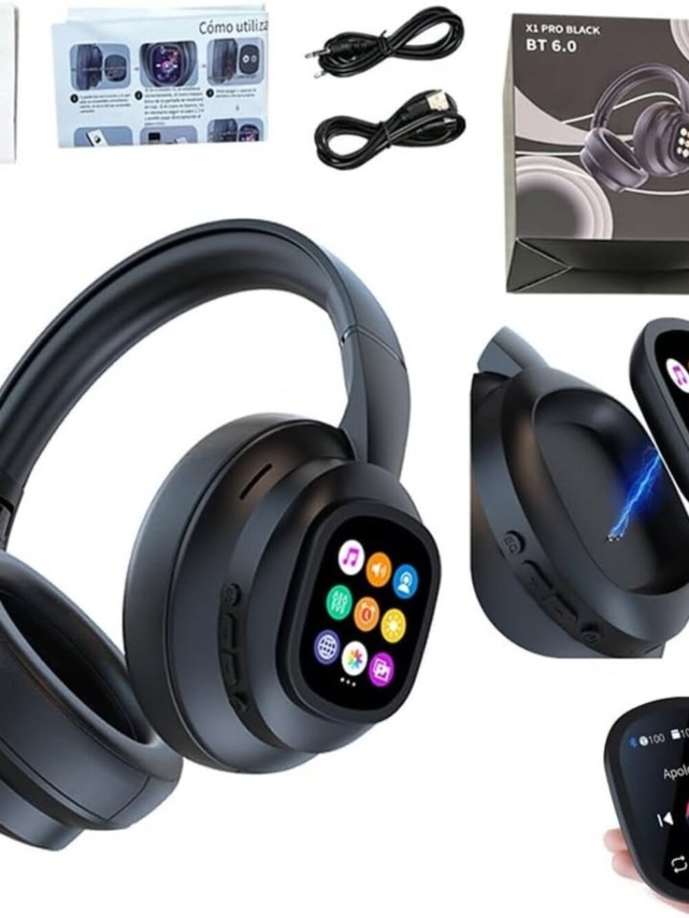🎧✨HY- X1 Pro V6.0 AI Translator Headset – Wireless ANC, Metal & Leather Luxe
